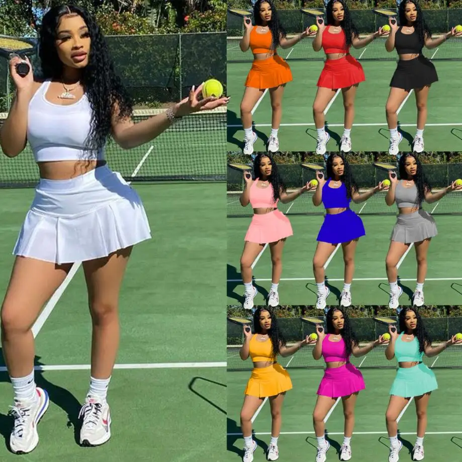 

SM9158 Fashion casual solid summer sets sexy club sleeveless vest 2 piece outfits hollow out backless two piece short set women, Colorful of two piece short set women