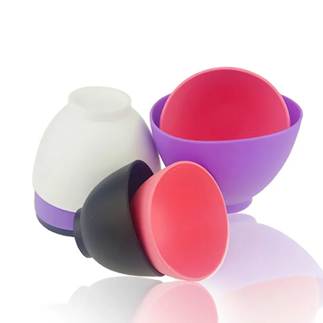 

Custom logo colorful big middle small cosmetics silicone facial face mask mixing bowl and silicone shaving bowl, Clear,any panton color