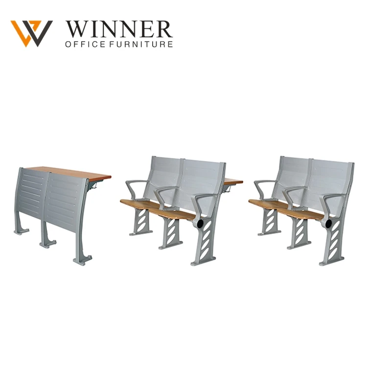 
metal combined classroom School ladder Chair steel Backrest nursery secondary student college folding desk  (1600063493719)