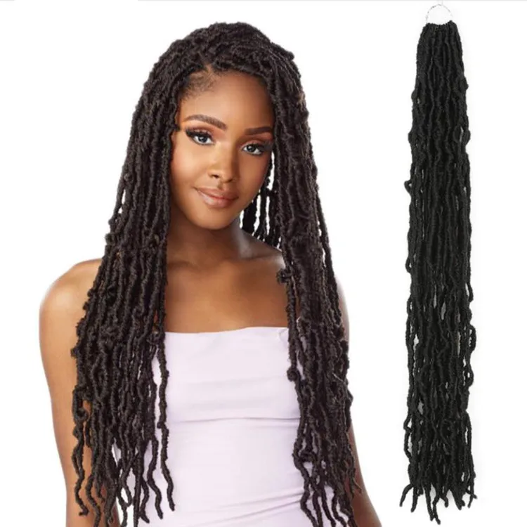 

Soft Dread Crochet Hair Goddess Faux Loc Crochet Braids Synthetic Hair Nu Locs Crochet Hair extensions, Mix color