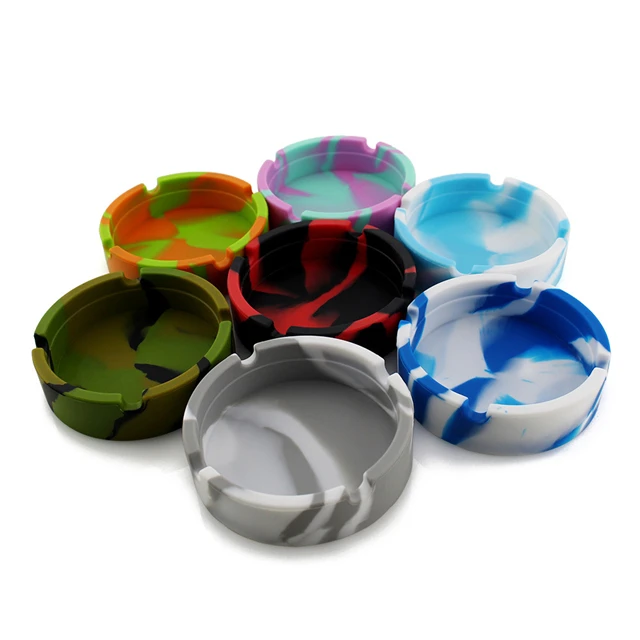 

Portable Heat Resistance Silicone Cigar Ash Tray Ashtray Fluorescence, Multi color