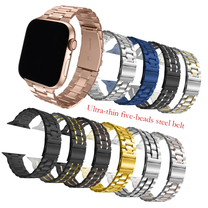 

QIMAN Luxury For Apple Watch Band Belt Smartwatch Strap Bracelet for Apple Watch Stainless Steel Band for iWatch 7 SE 6 5 4 3 2