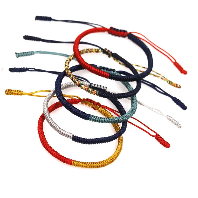 

Women Unisex Cheap Promotional Make Adjustable Rope Braided Handmade String Cord Woven Rope Bracelet