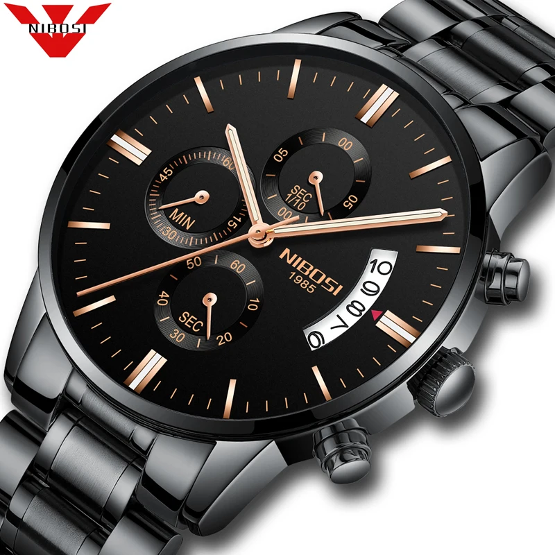 

NIBOSI Men Watches Luxury Famous Top Brand Men's Fashion Casual Dress Watch Quartz Wristwatches Relogio Masculino Customizable