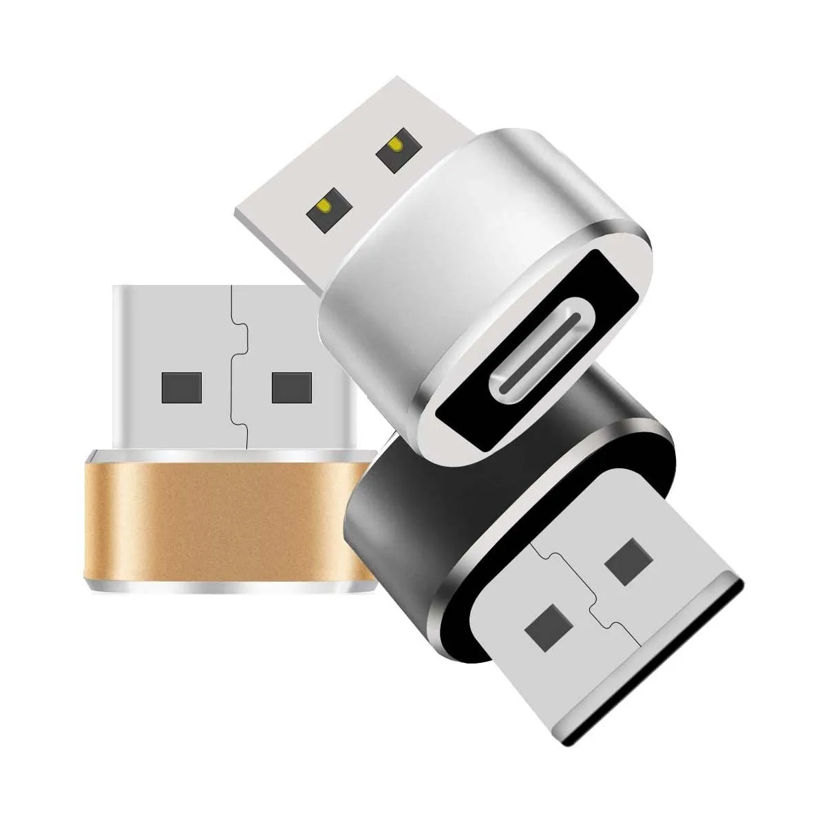 

Aomago Mini Type C to USB A Connector USB C Female to USB Male Adapter OTG Adaptor, Black, gold, silver