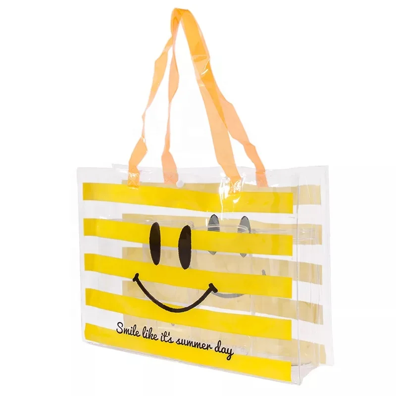 

Reusable eco friendly zipper clear women bag cheap printing tote shopping shoulder bags, Pattern