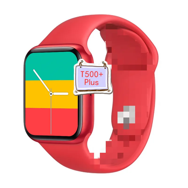 

2021 reloj Smart Watch T500+ Plus series 6 t500 BT Waterproof Heart Rate Fitness Tracker Remote Control watches band, Black/pink/white/red/blue