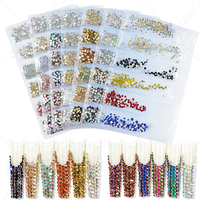 

Nail Rhinestones Multi-size Crystal Manicure Rhinestones Nail Decoration Strass Charms Stones For 3D Designs Nails Accessories