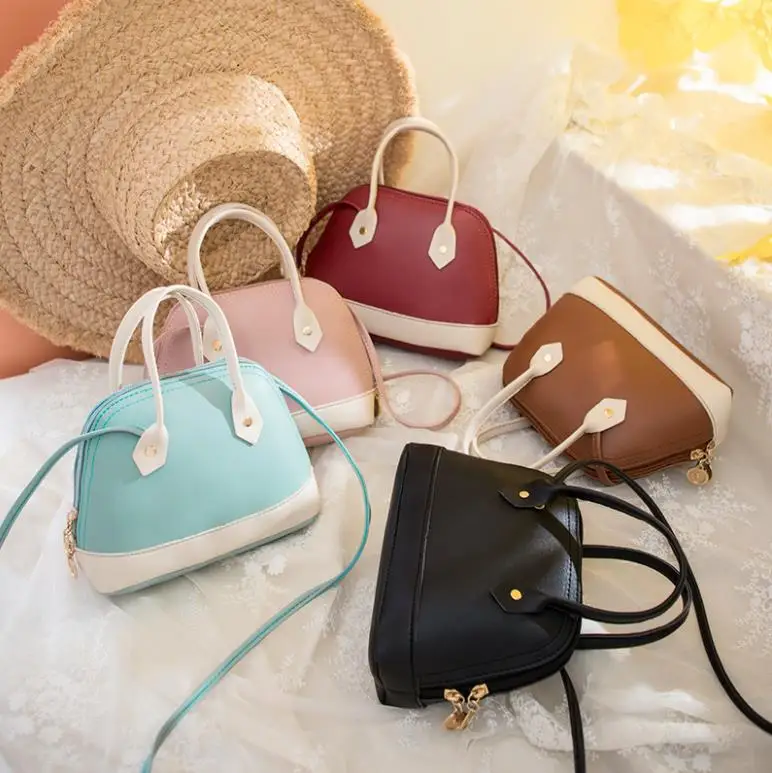 

PU Leather Bags Women Girls Pure Color Mini Messenger Chest Bag Crossbody Handbags, As shown