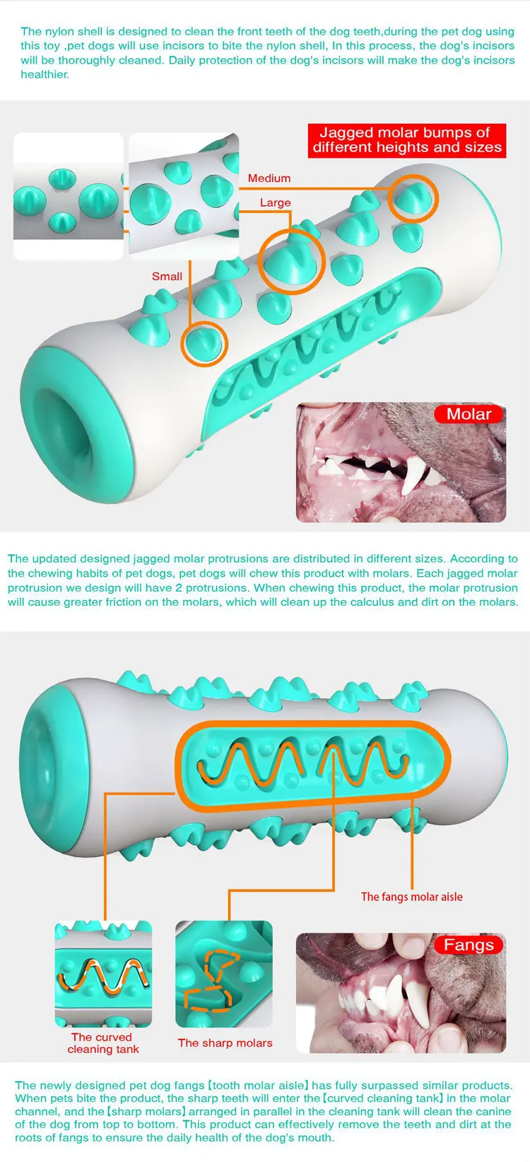 Brushing Teeth Cleaning Rubber Puppy Pet Chew Toys Dog Toothbrush Stick