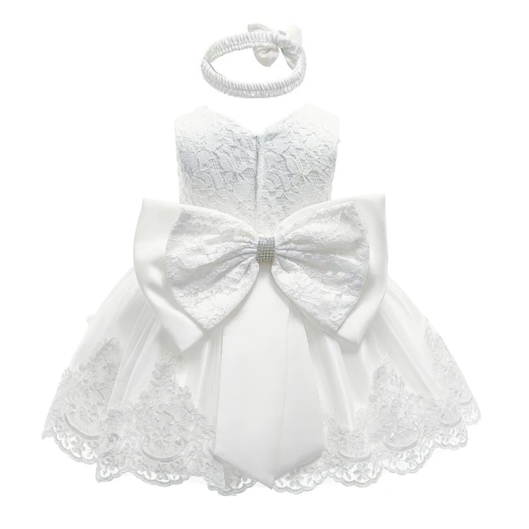 

Flower Girls Lace Wedding Dress Baby Girls Christening Cake princess Dresses for Party Occasion Kids Baby Birthday Dress, 15 color