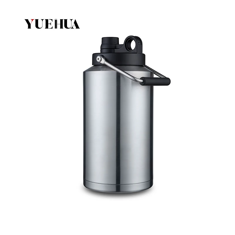 

64 oz Beer Keg Flask Double Wall Vacuum Insulated Stainless Steel Picnic Water Bottle, Customized color
