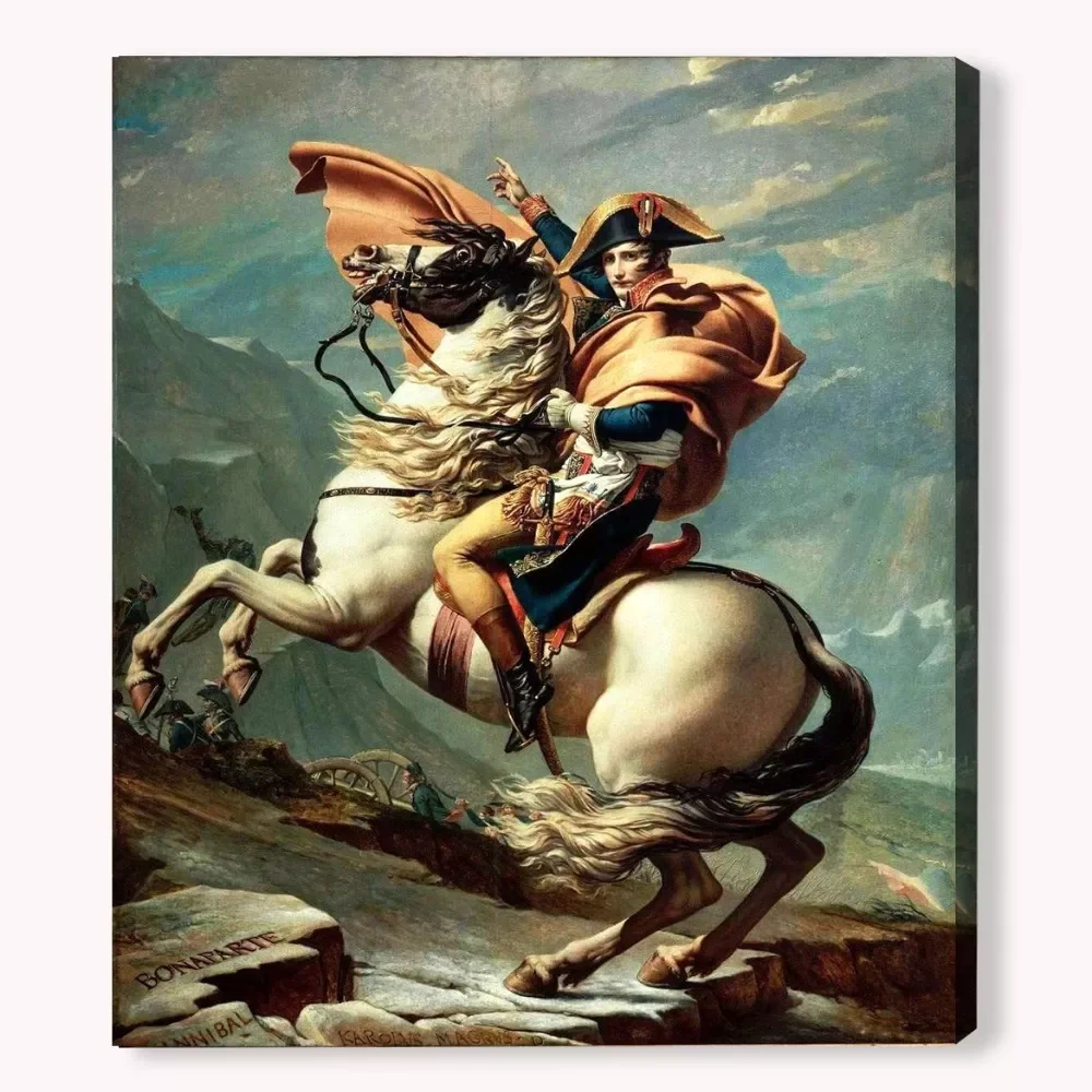 

Dafen World Famous Hand Oil Painting Napoleon Bonaparte Crossing The Alps Home Decoration Wall Art