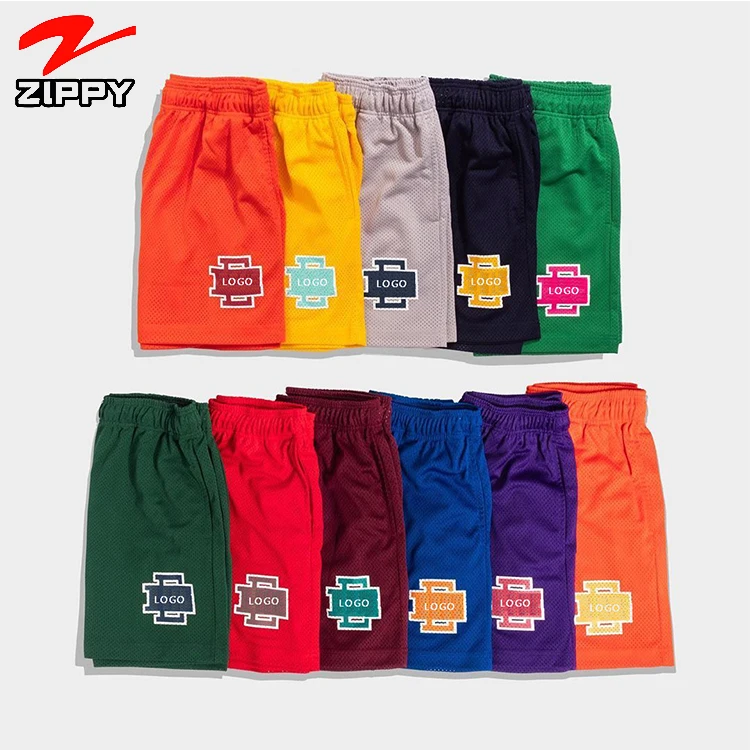 

High Quality Polyester Mesh Basketball Shorts Cotton Nets Sport Jogger Hem Pockets Summer Basic short pants for men