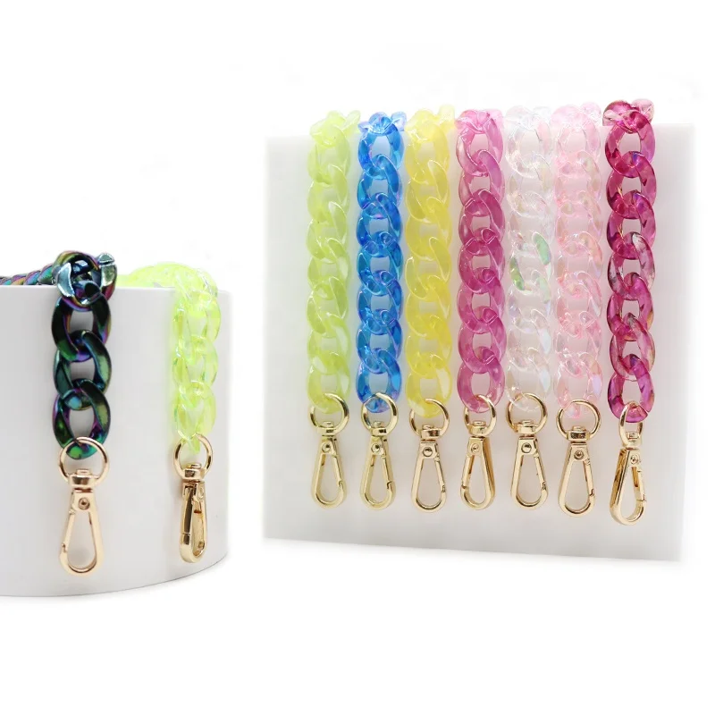 

Hotsale Adjustble Shinny Glossy Acrylic Purse Shoulder Strap Handbags Chain For Bag, As show or customized