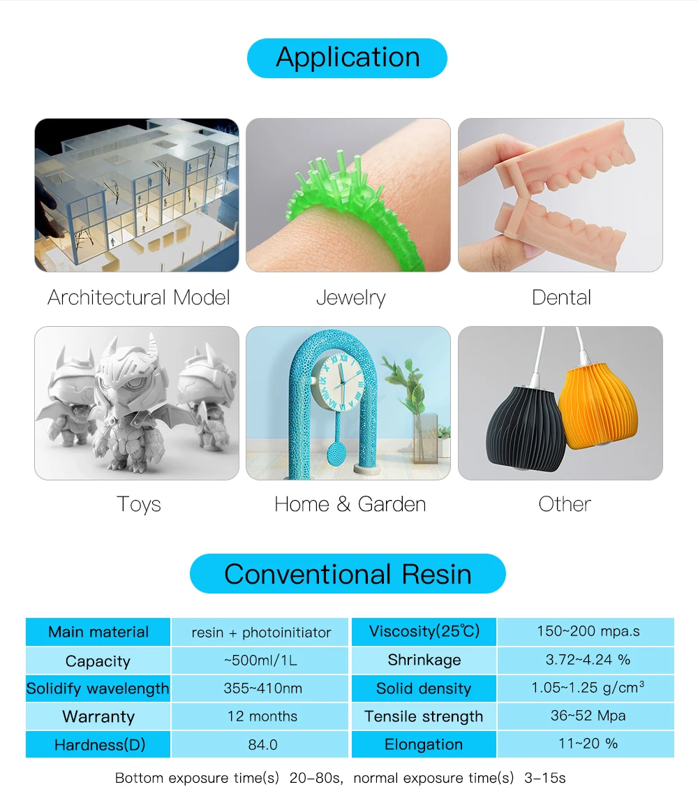 Anycubic 3d Printing Model High Hardness Dental Model 405nm Uv Photosensitive Rigid Resin For