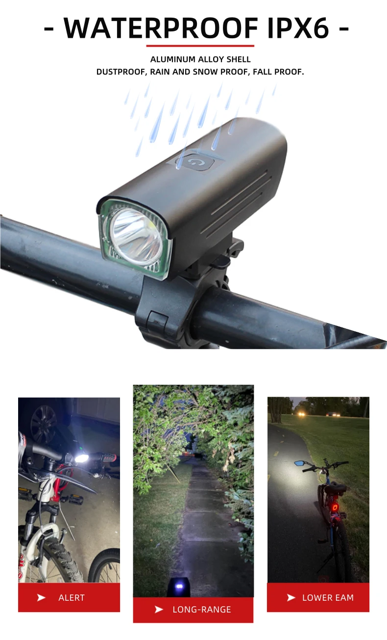 Sorider Ultra Bright Bike Light 1300 Lumen Outdoor Night Flashlight