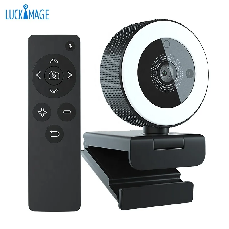 

Luckimage webcam 2k Usb Web Cam webcam with microphone webcam lighting with remote control, Black