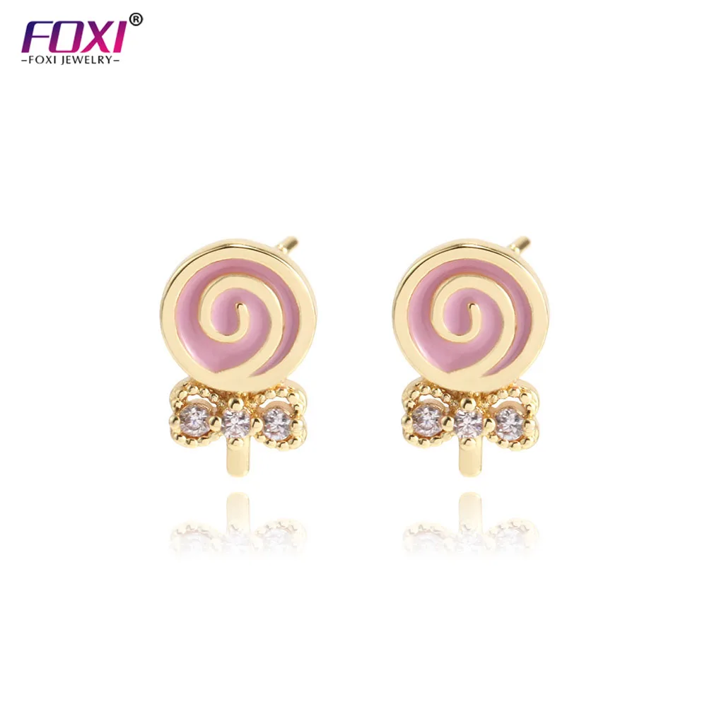 

2022 earrings jewelry gold plated enamel candy color lollipop shape luxury earrings women