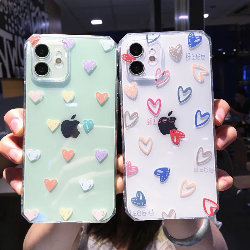 

Colorful Heart Printing Soft TPU Protective Phone Cover for iPhone 13 13 Pro 13 Pro Max