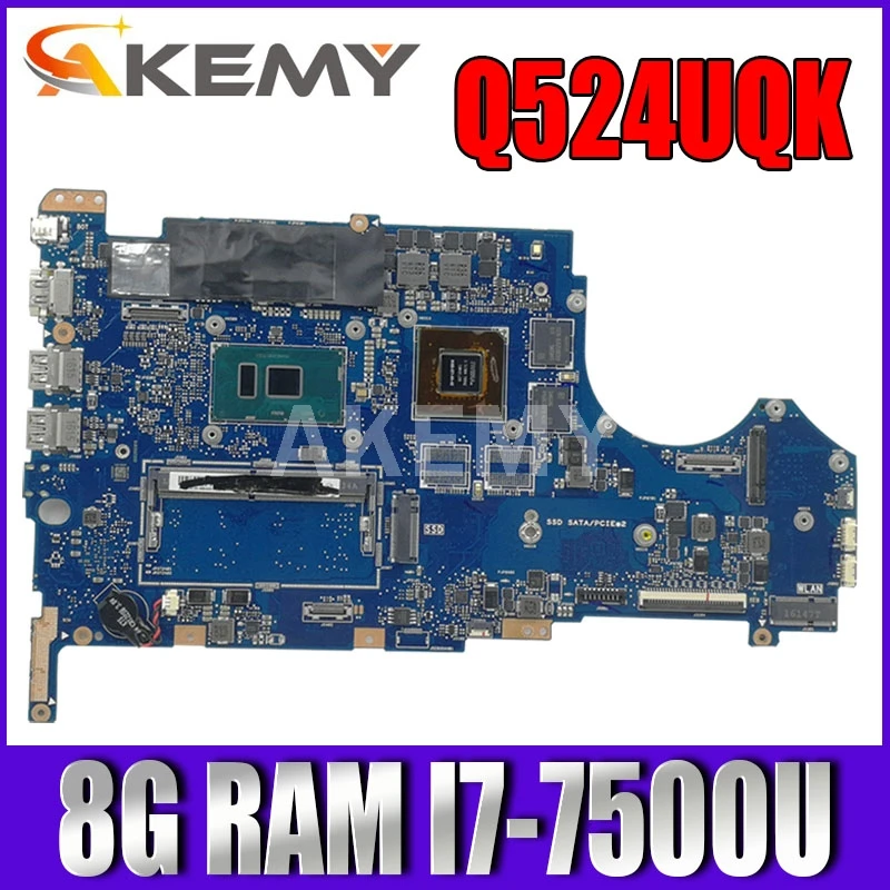 

mainboard For ASUS Q534UXK Q534UX UX560UX UX560UXK Q524UX Q524UXK Laptop motherboard 8G/I7-7500U GT940MX /V2G