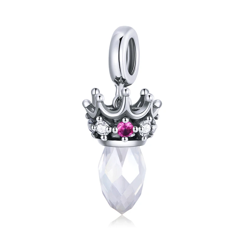 

SCC1772 Elegant women fine jewelry 925 silver crown pendant charm