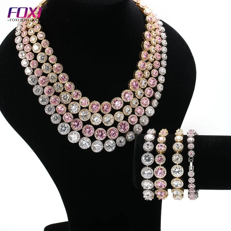 

Stock rose gold plated pink diamond necklace foxi jewelry