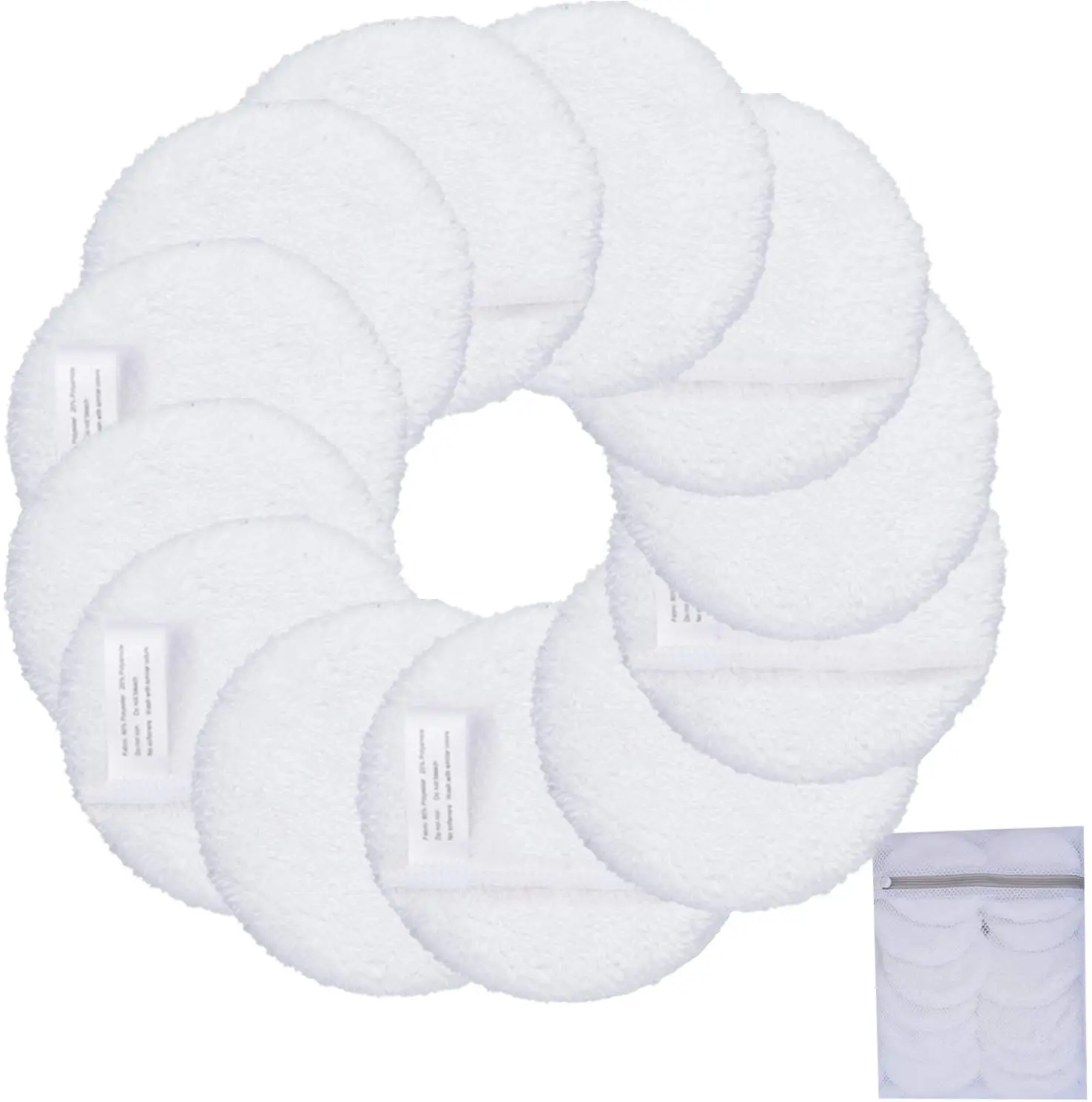 

White Makeup Remover Pads Microfiber Soft Reusable