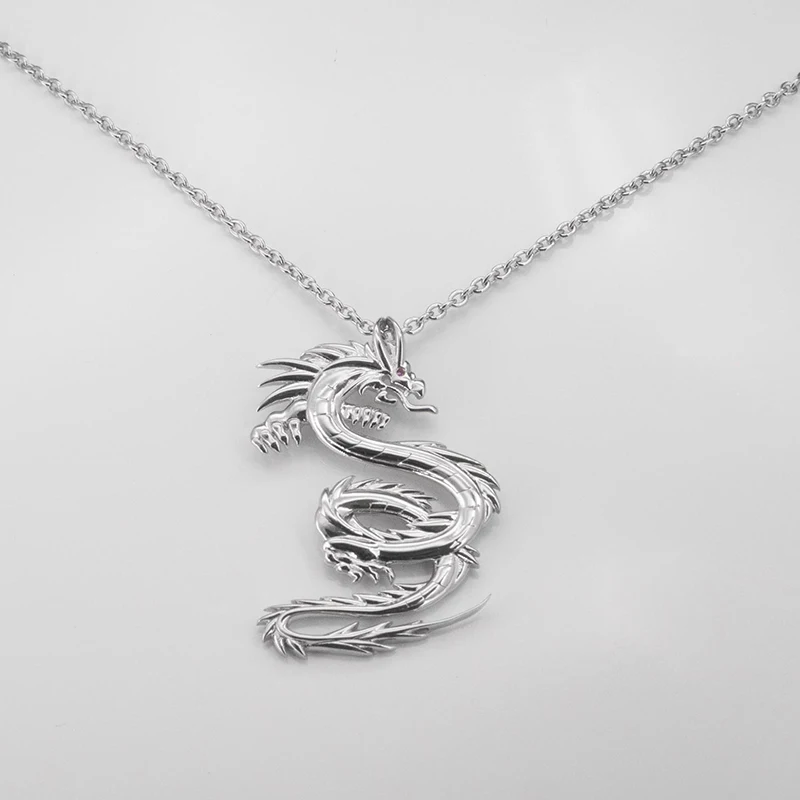 

Trade Assurance Dragon Necklaces For Men 925 Sterling Silver Pendant Necklace