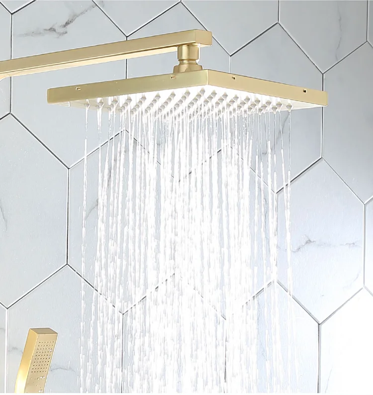 Bobao Luxury Gold Bathroom Shower Set Rain Shower Mixer With Hand Shower Buy Bathroom Shower