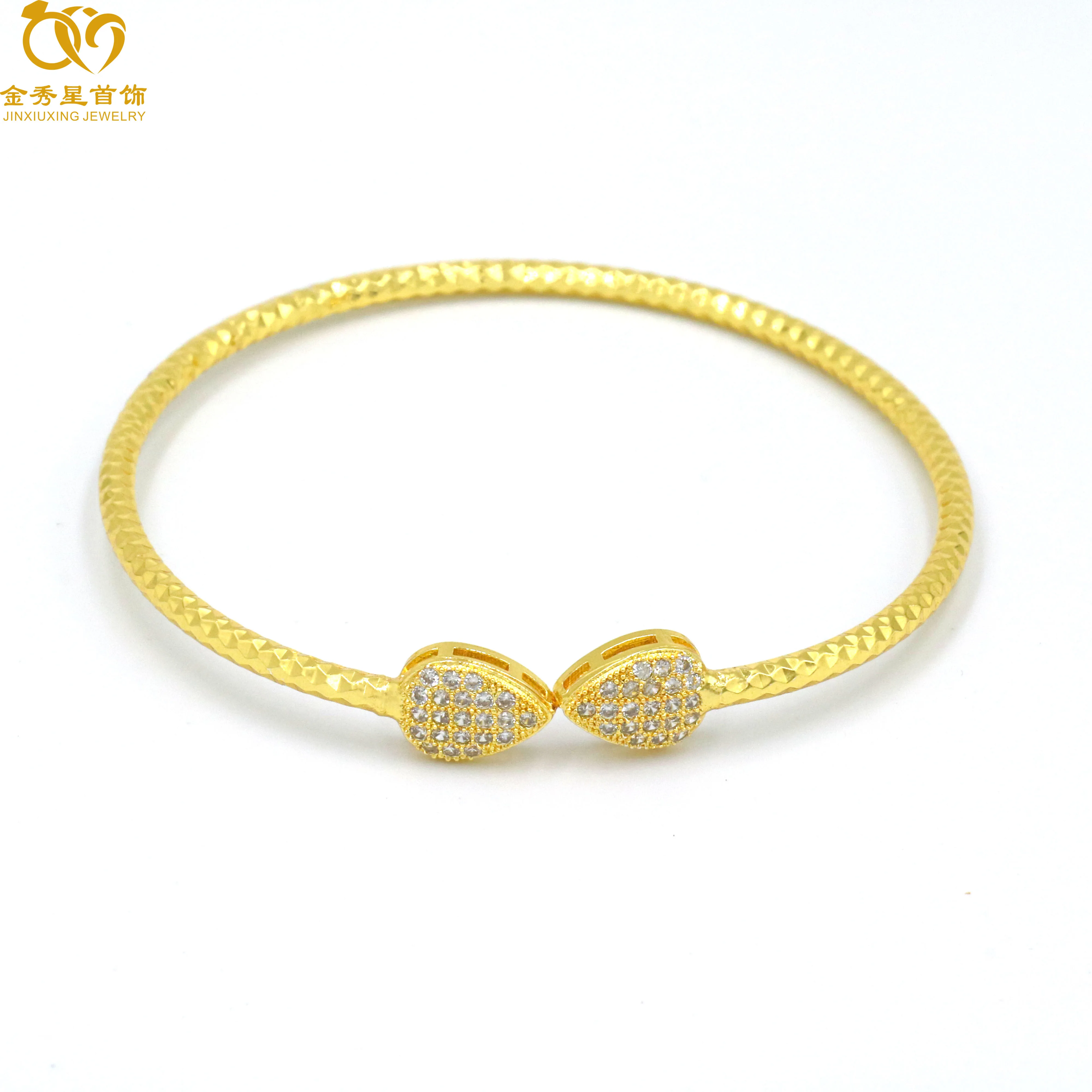 

New design brass fashion jewelry 24K gold plated copper bangle for woman