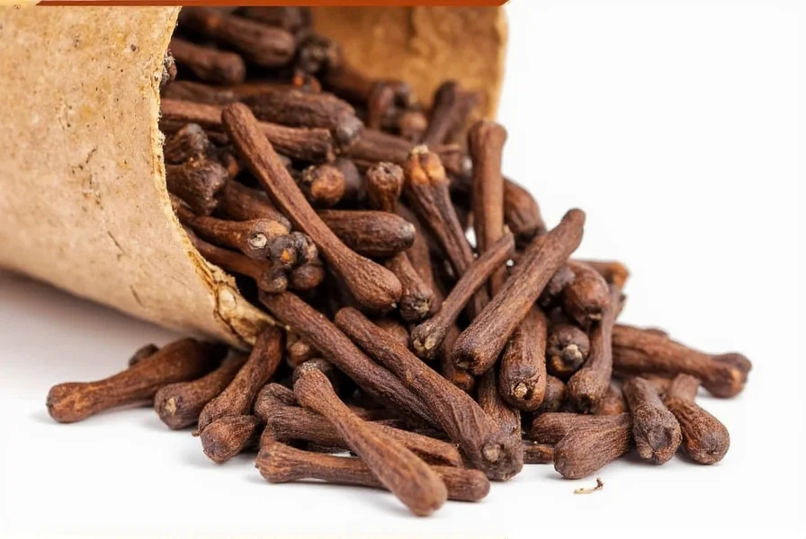 Close-up of organic cloves showing their characteristic nail shape and rich brown color