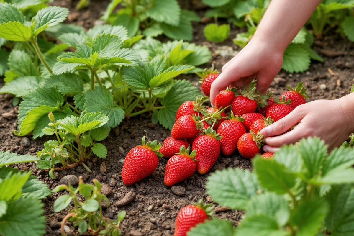 how deep to plant strawberry plants