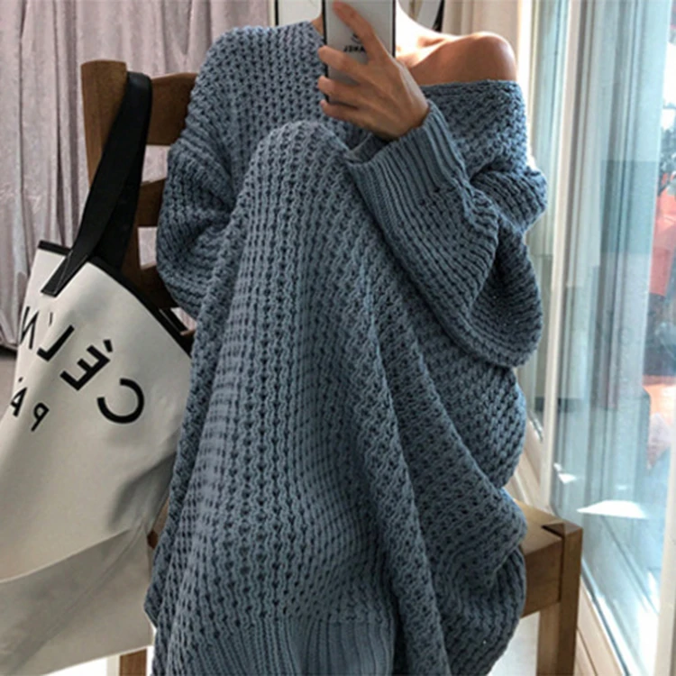

Winter Dresses Women Sweater Dress Long Sleeve  Loose Girls Knit Dress, Can do as your require