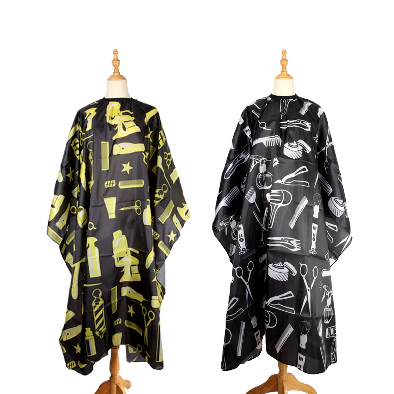 

Hot polyester taffe for barber shop hair salon professional hair cutting and dyeing cape apron waterproof print cloth