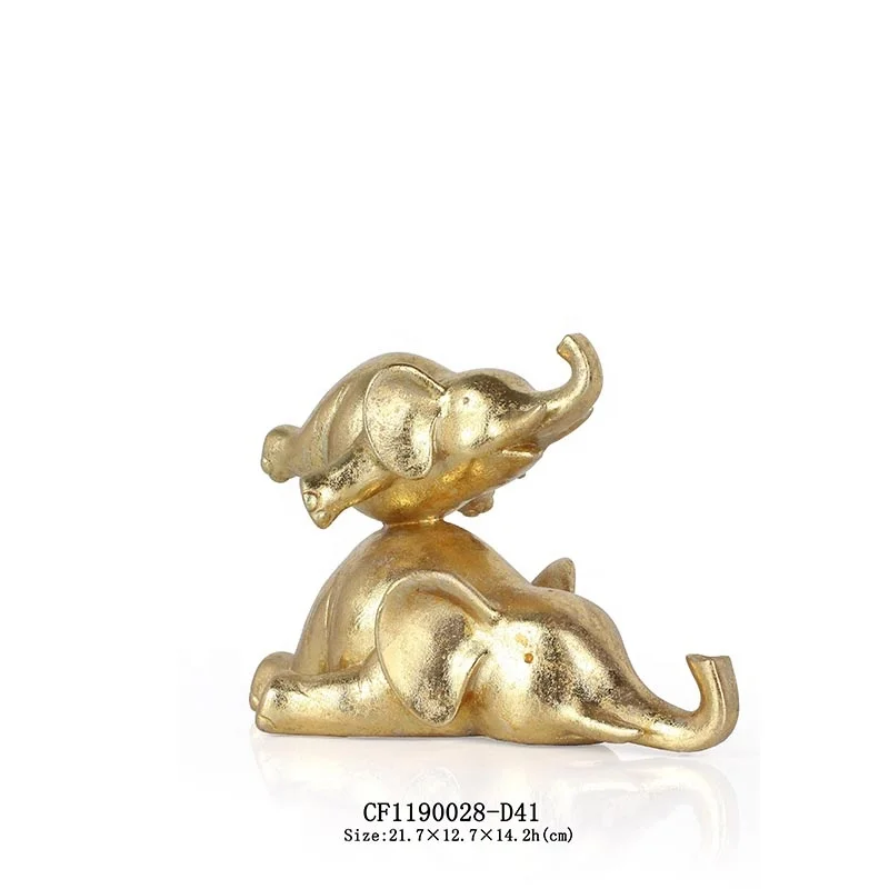 Resin goldleaf elephant statues small elephant figurines  home decor details