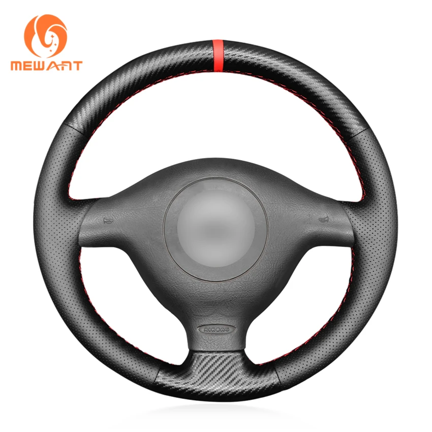 

Hand Sewing Carbon Leather Steering Wheel Cover for Volkswagen Golf 4 Passat B5 Variant Bora Sharan Cabrio Polo Jetta Seat Leon