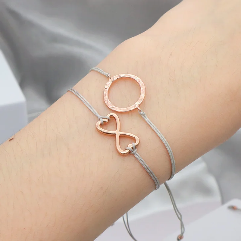

Custom trendy woman girl jewelry rose-gold plating star plane circle bear adjustable 925 sterling silver small charms bracelets, Multi