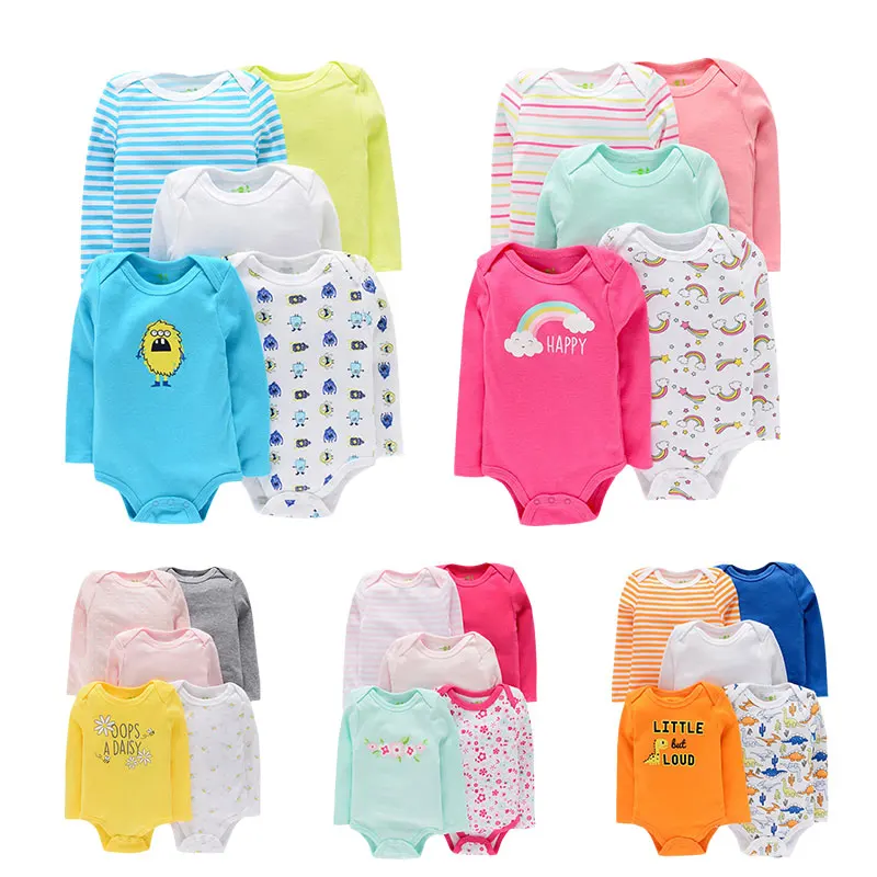 

5pcs cotton girl children bodysuit kids jumpsuit children toddler babies clothes infant clothing sets baby boys' rompers