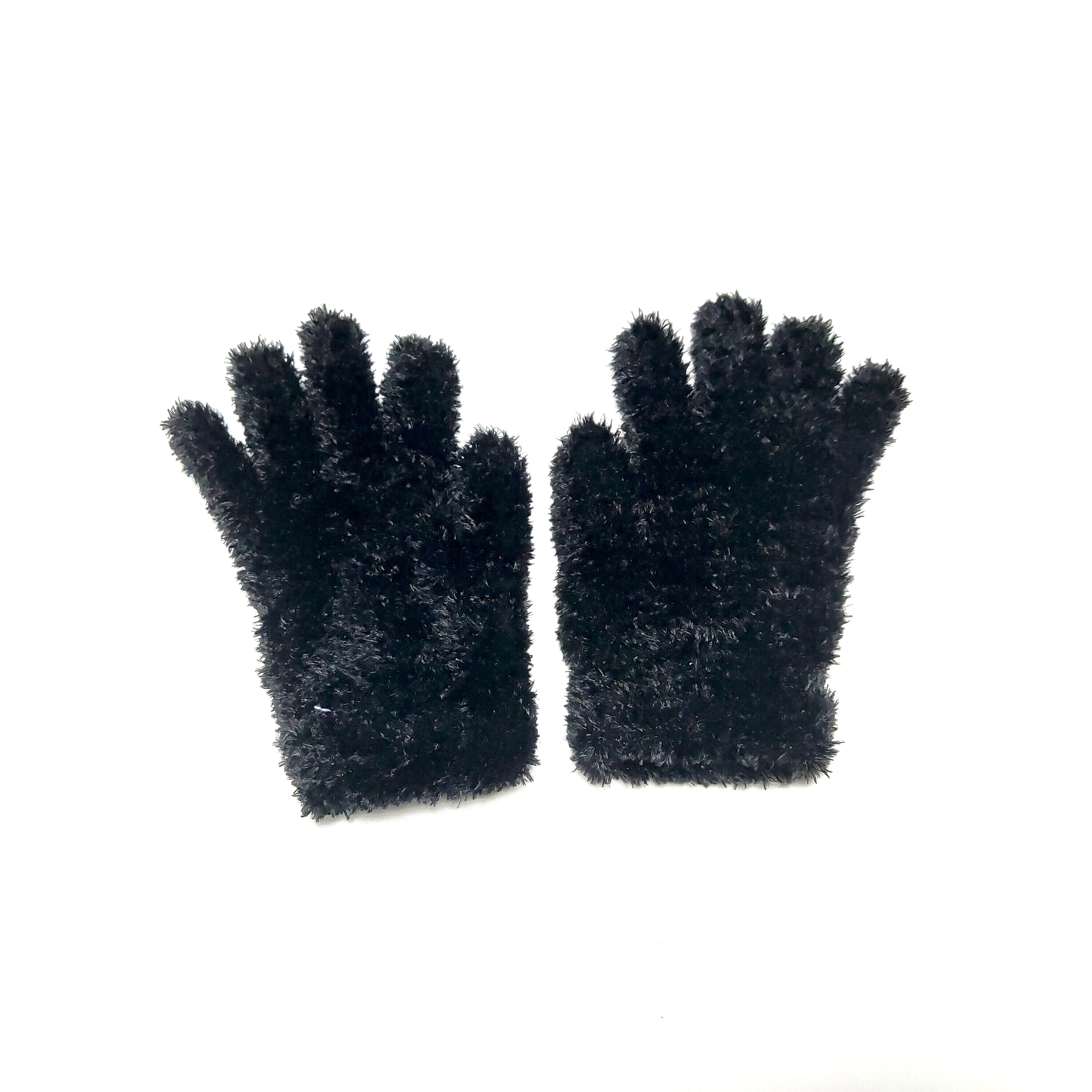 
High selling cute lovely children kids lady velvet Pure color knitted Bear Palm winter magic soft gloves 
