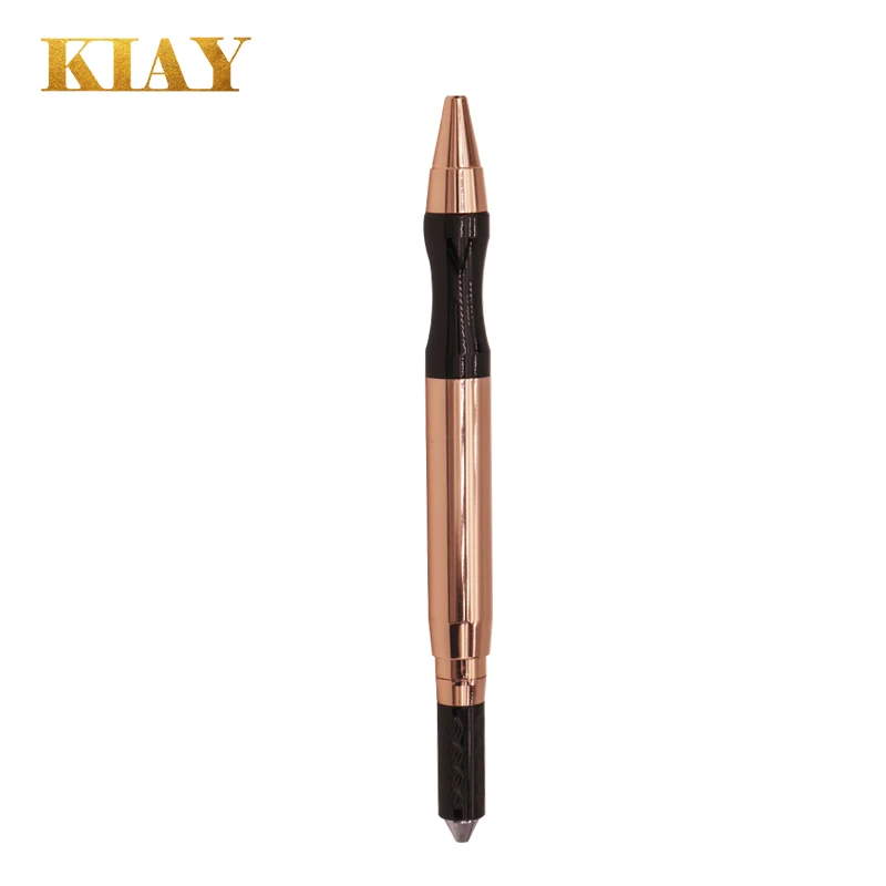 

Double Headed Bouncing Tattoo Microblading Pen with Spring Tattoo Gun Manual Pen Eyebrow Tattooing for All Style Needle, Gold and black