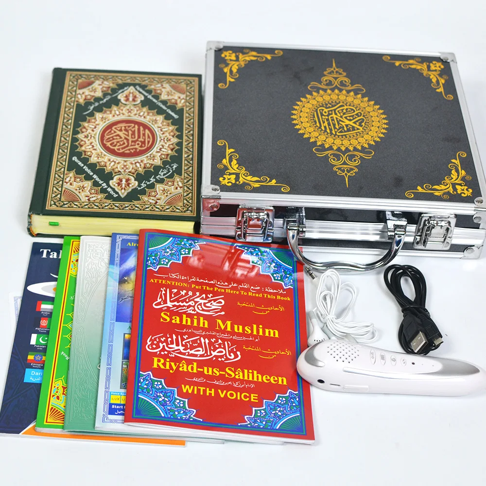 

2020 arabic holy quran mp3 reading pen muslim gift Gold Quran read pen talking pen Quran player, Black