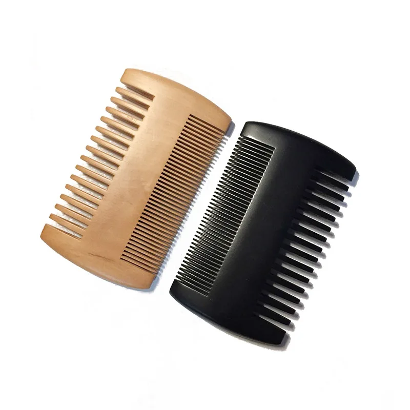 

FQ Brand Hot Sale Professional Peach Wood Comb Customized Logo Beard Comb, As the picture