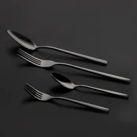 

New Arrival Gentleman Wedding Event Souvenirs Flatware 4pcs Stainless Steel Black Cutlery Set