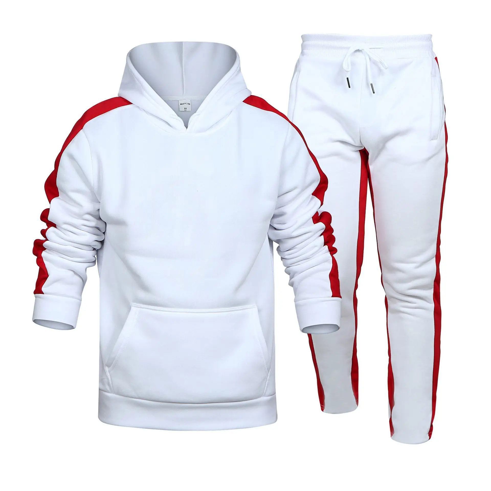 

New new sports striped casual loose hooded sweater + trousers suit sports jogger custom hoodie