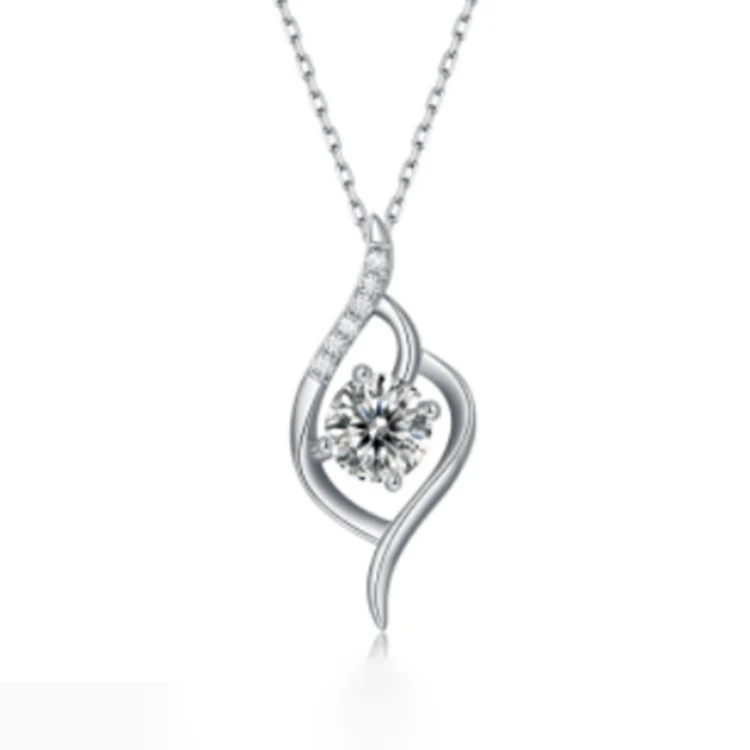 

1 Carat Moissanite 925 Sterling Silver Pendant diamond necklaces jewelry women, Silver color