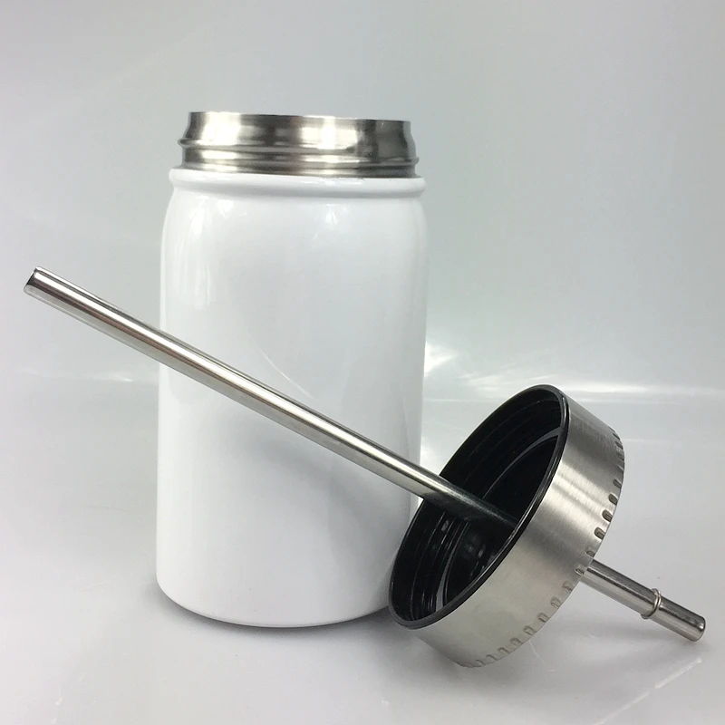 

Wholesale 17oz Sublimation Blanks Mason Jar Tumbler Stainless Steel Double Wall Mason Jar Cup With Straw and Lid