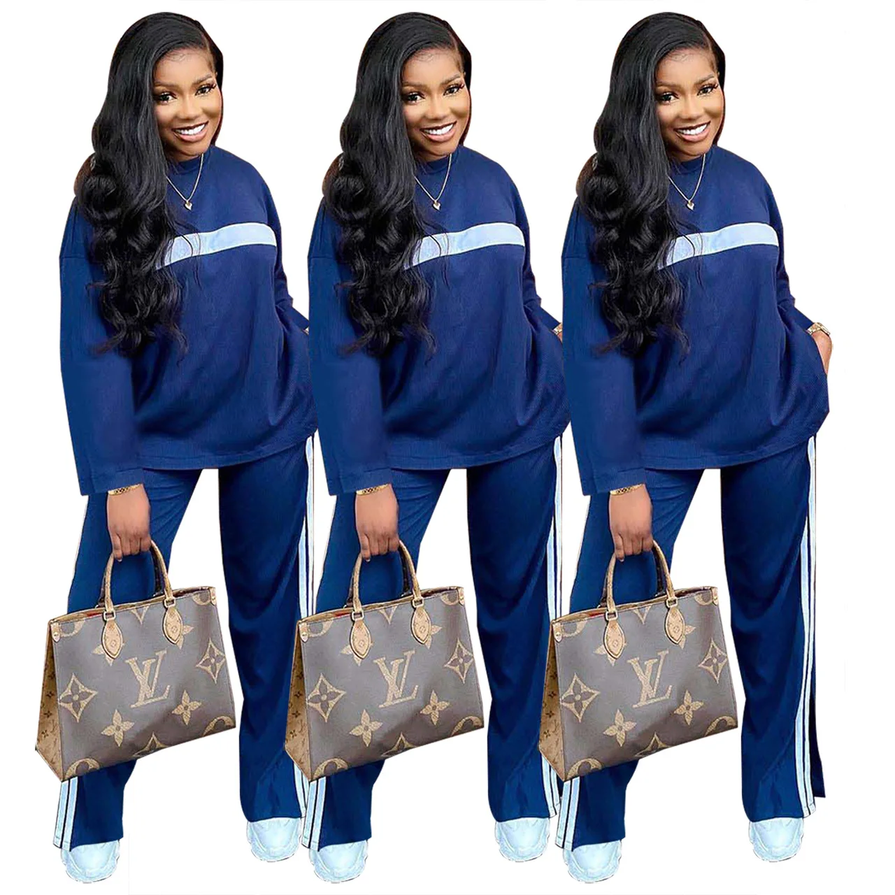 

wholesale splicing sweatsuit 2 piece set clothing sweaters hoodies sweatshirts prettylittlething tracksuit for women