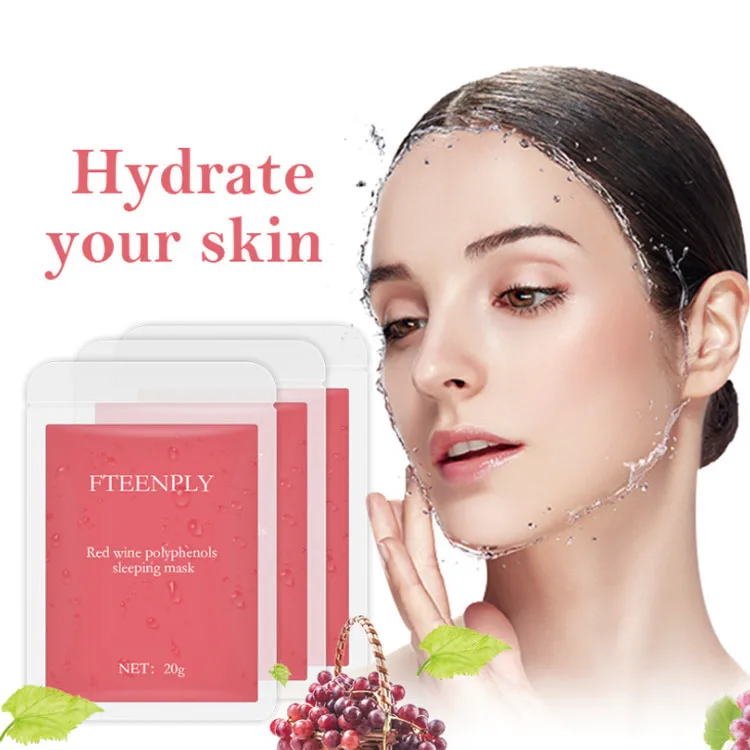 

FTEENPLY Skin Care Collagen Red Wine Polyphenols Sleep Mask Whitening Face Mask, Colorless