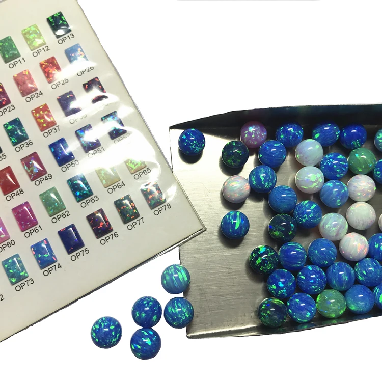 

Hot sale opal beads synthetic gemstone loose blue fire gem stone price for bracelet necklace jewelry making